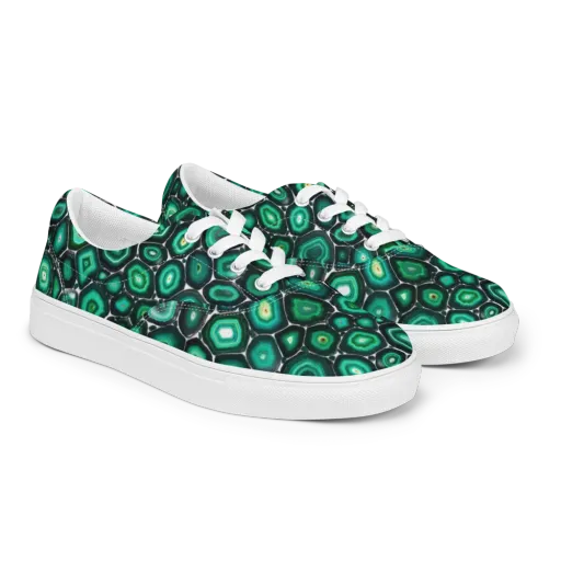 Verdant Agate on a Men's Lace-Up Canvas Shoes