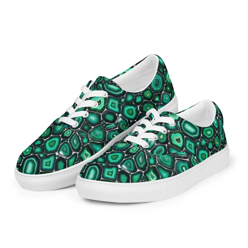 Verdant Agate on Men's Lace-Up Canvas Shoes — Left Front