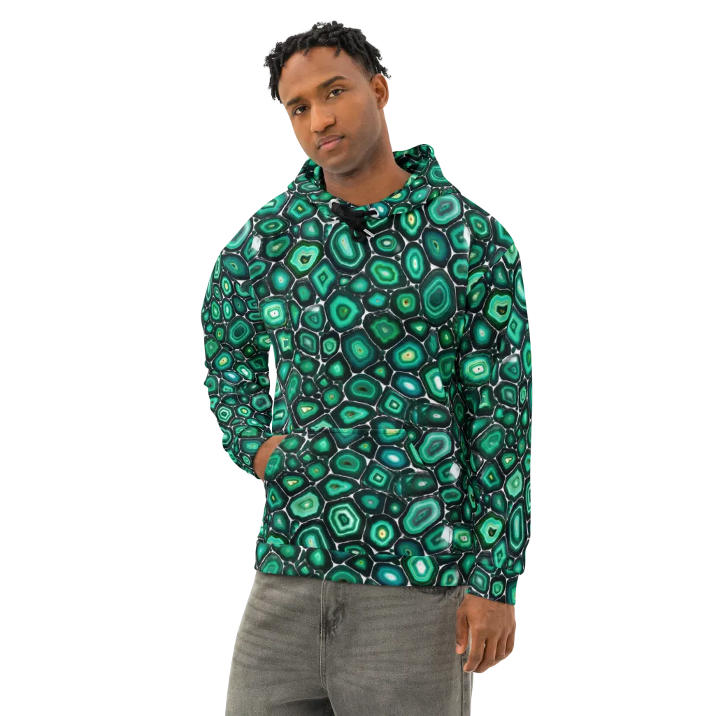 Verdant Agate on Cotton Hoodie — Left Front