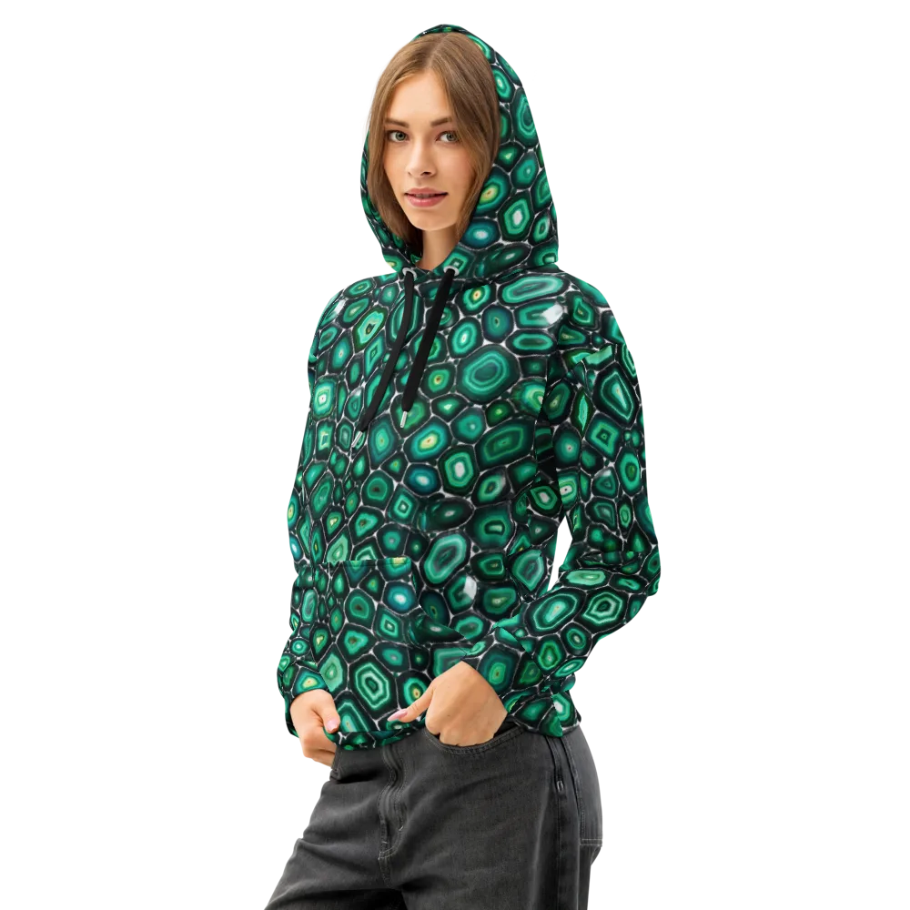 Verdant Agate on Cotton Hoodie — Left Front