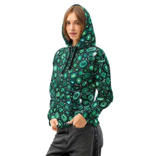 Verdant Agate on a Cotton Hoodie