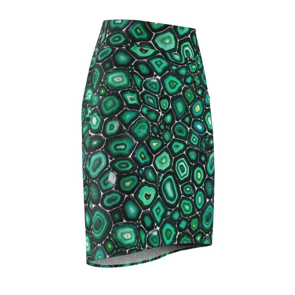 Verdant Agate on Pencil Skirt — Front Side