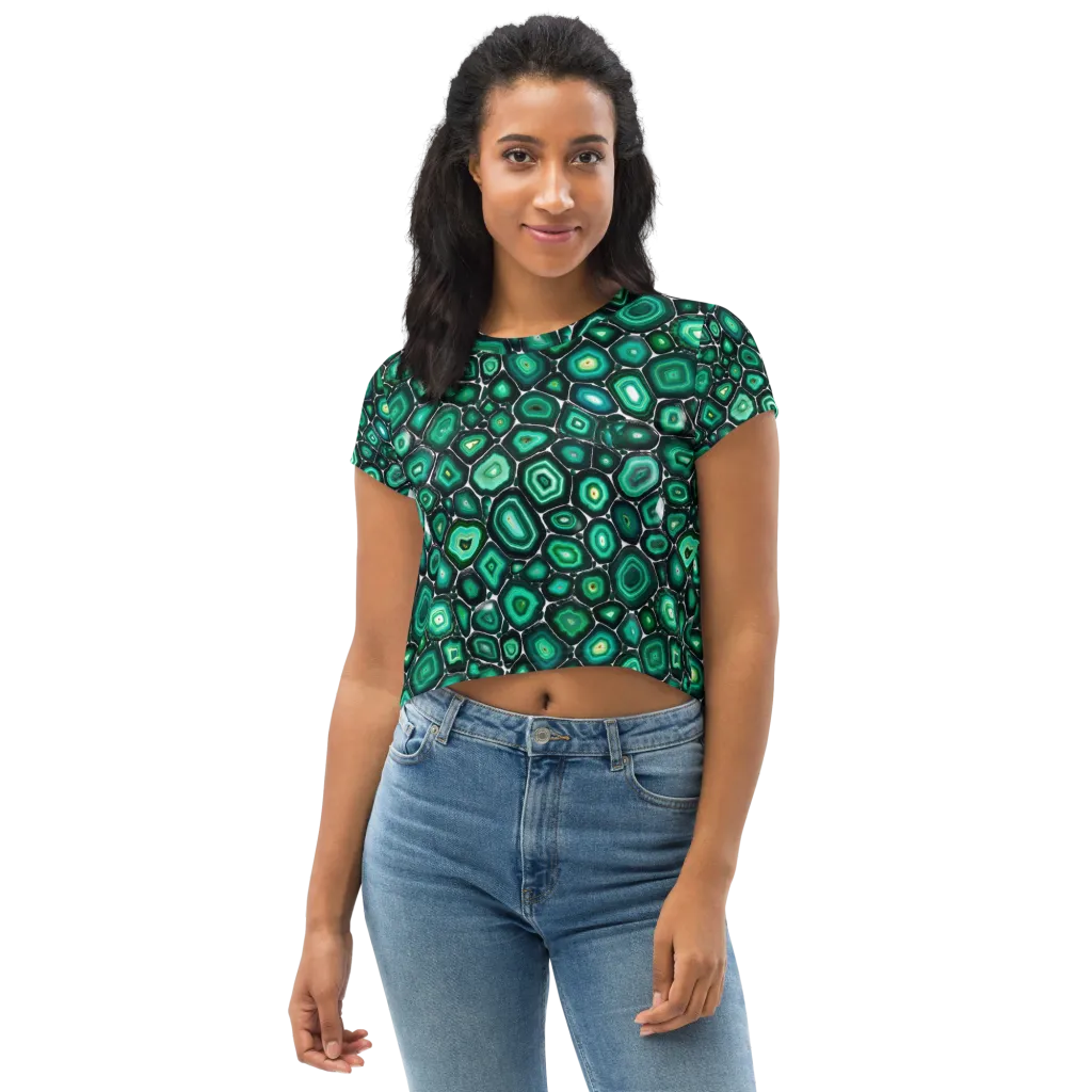 Verdant Agate on Crop Tee — Front
