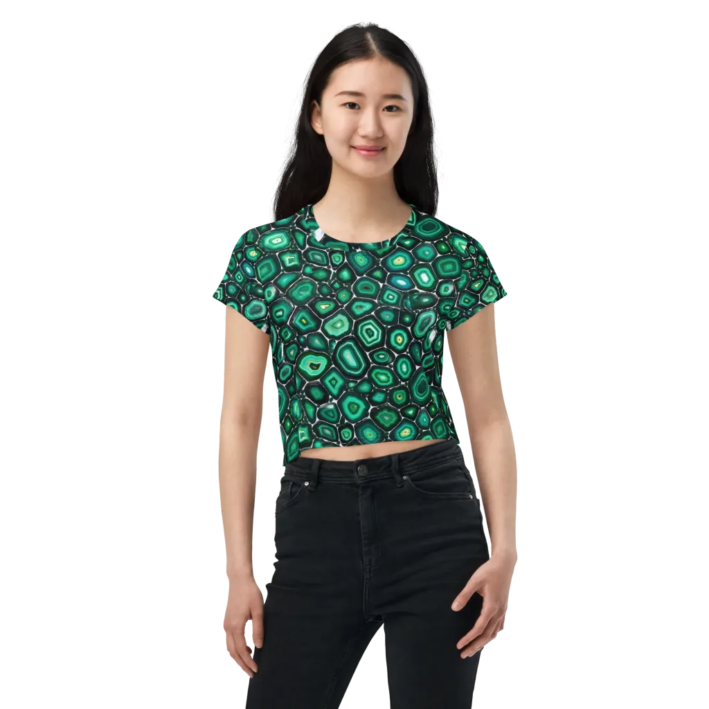 Verdant Agate on Crop Tee — Front