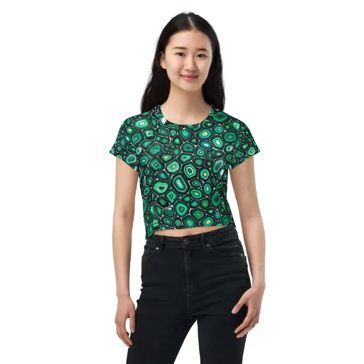 Verdant Agate on a Crop Tee