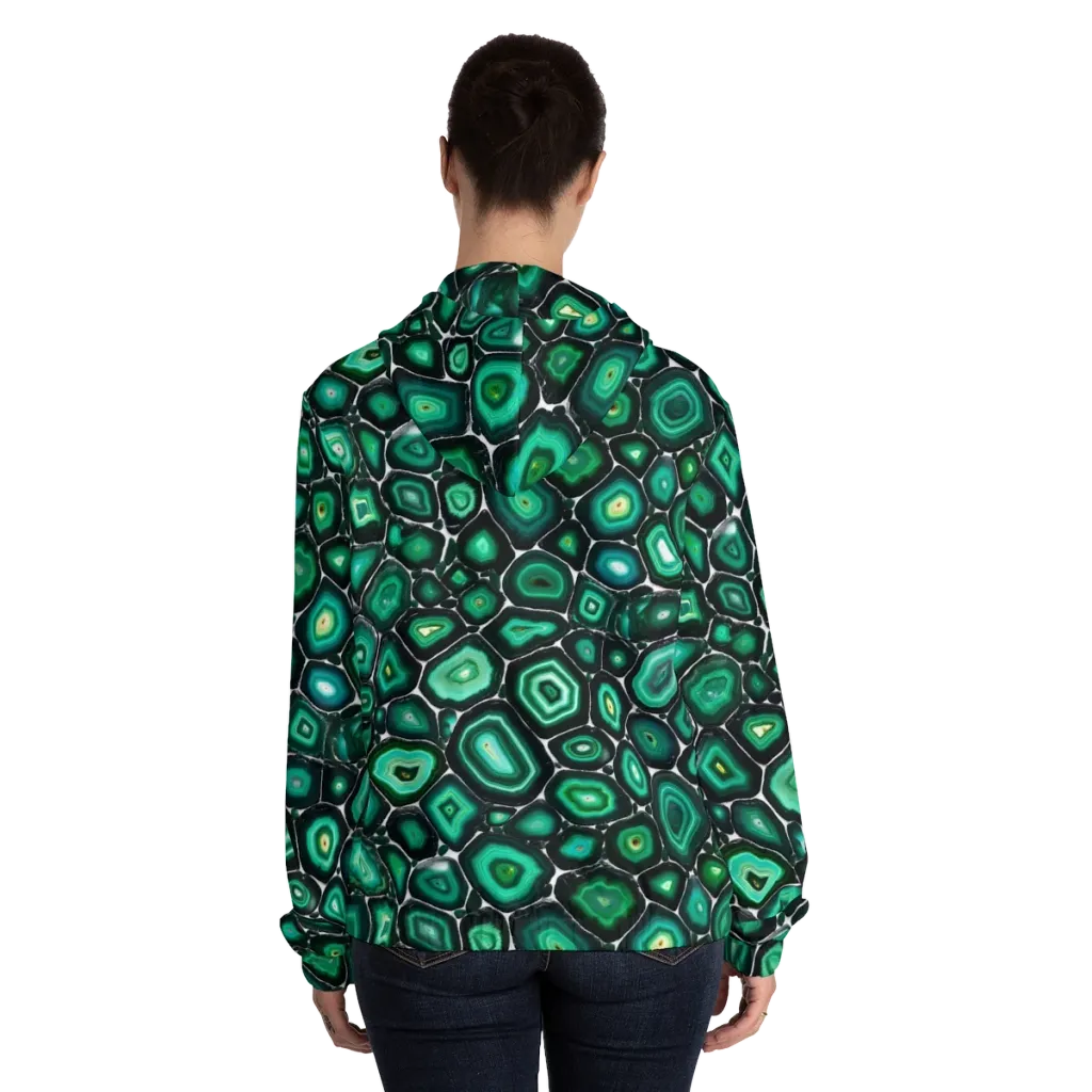 Verdant Agate on Women's Full-Zip Hoodie — Back On Person
