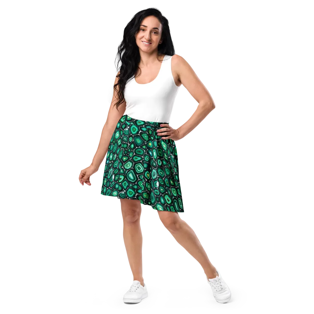 Verdant Agate on Skater Skirt — Front