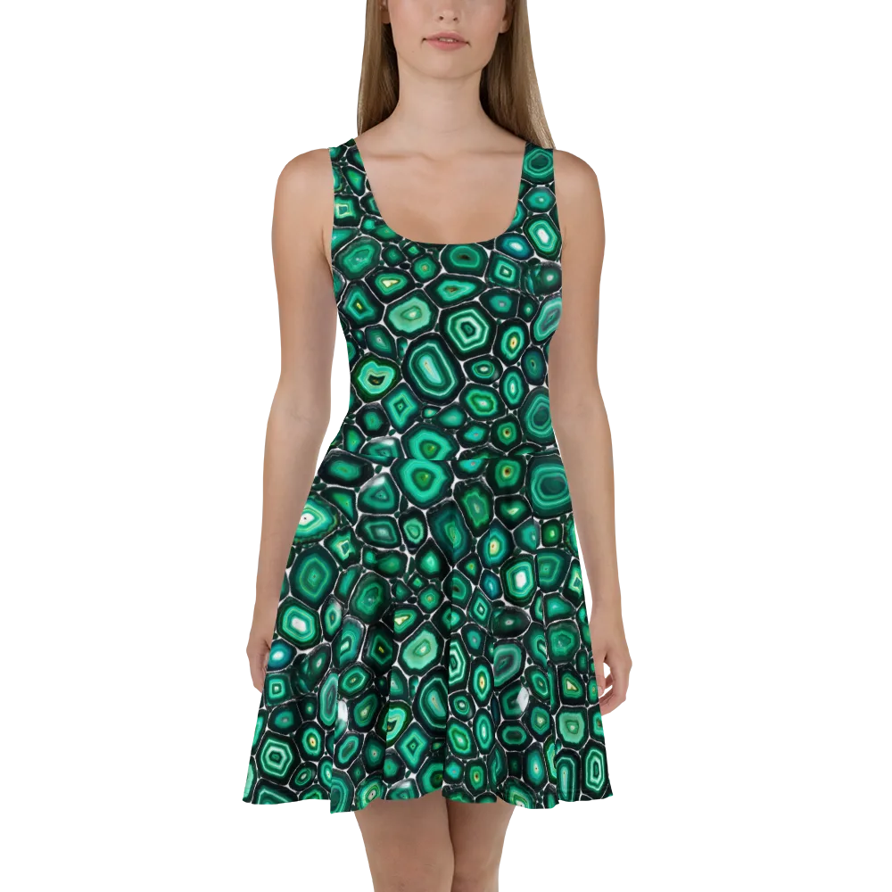 Verdant Agate on Skater Dress — Front