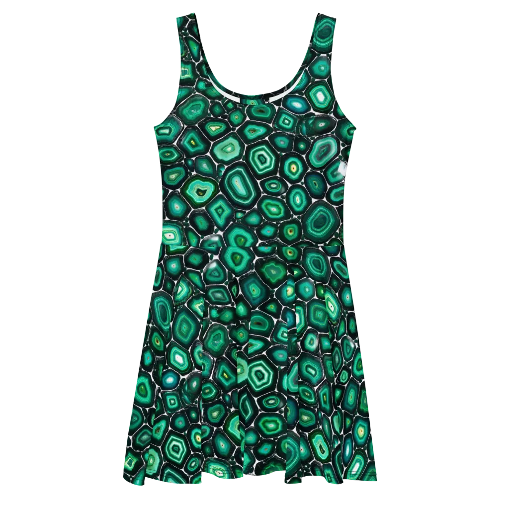 Verdant Agate on Skater Dress — Front