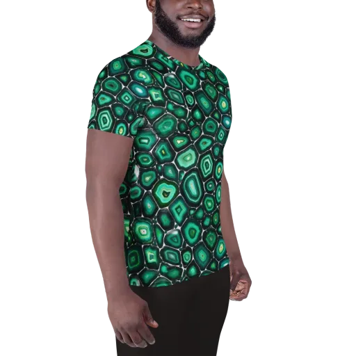 Verdant Agate on a Men's Athletic T-Shirt