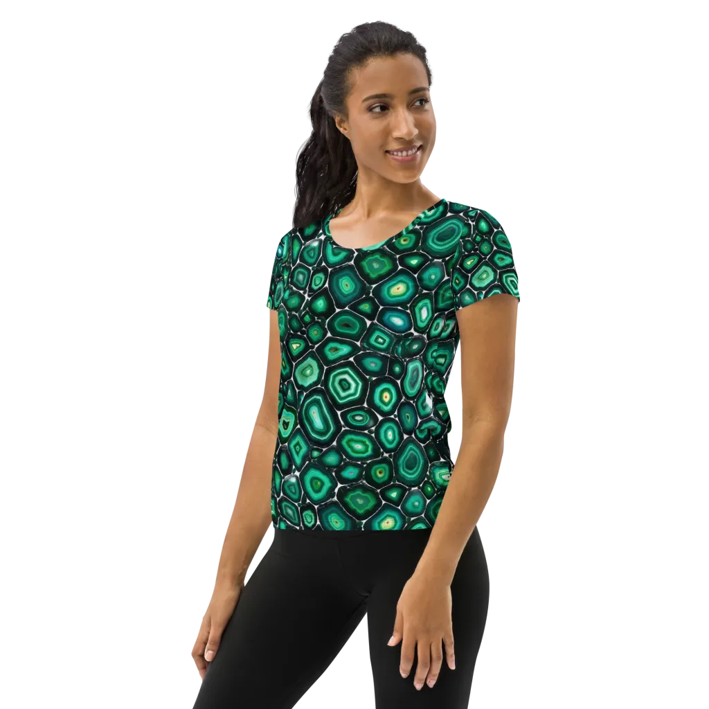 Verdant Agate on Women's Athletic T-Shirt — Left