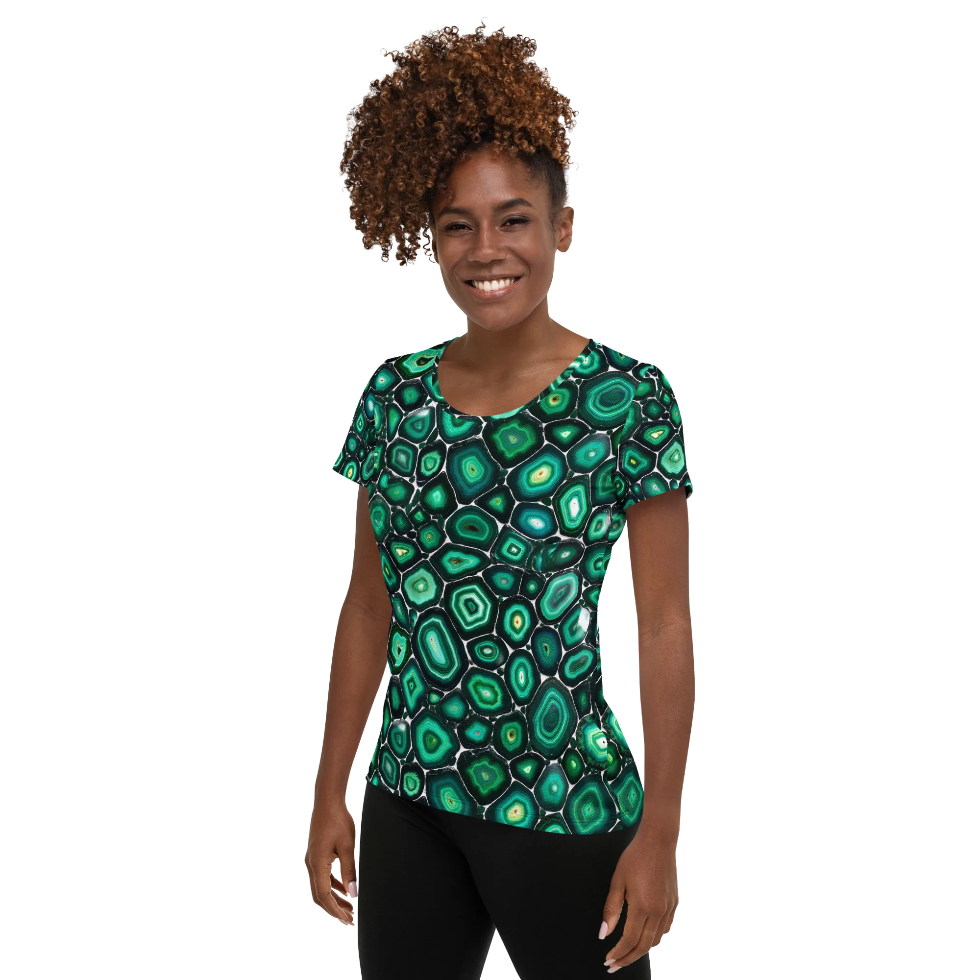 Verdant Agate on Women's Athletic T-Shirt — Left