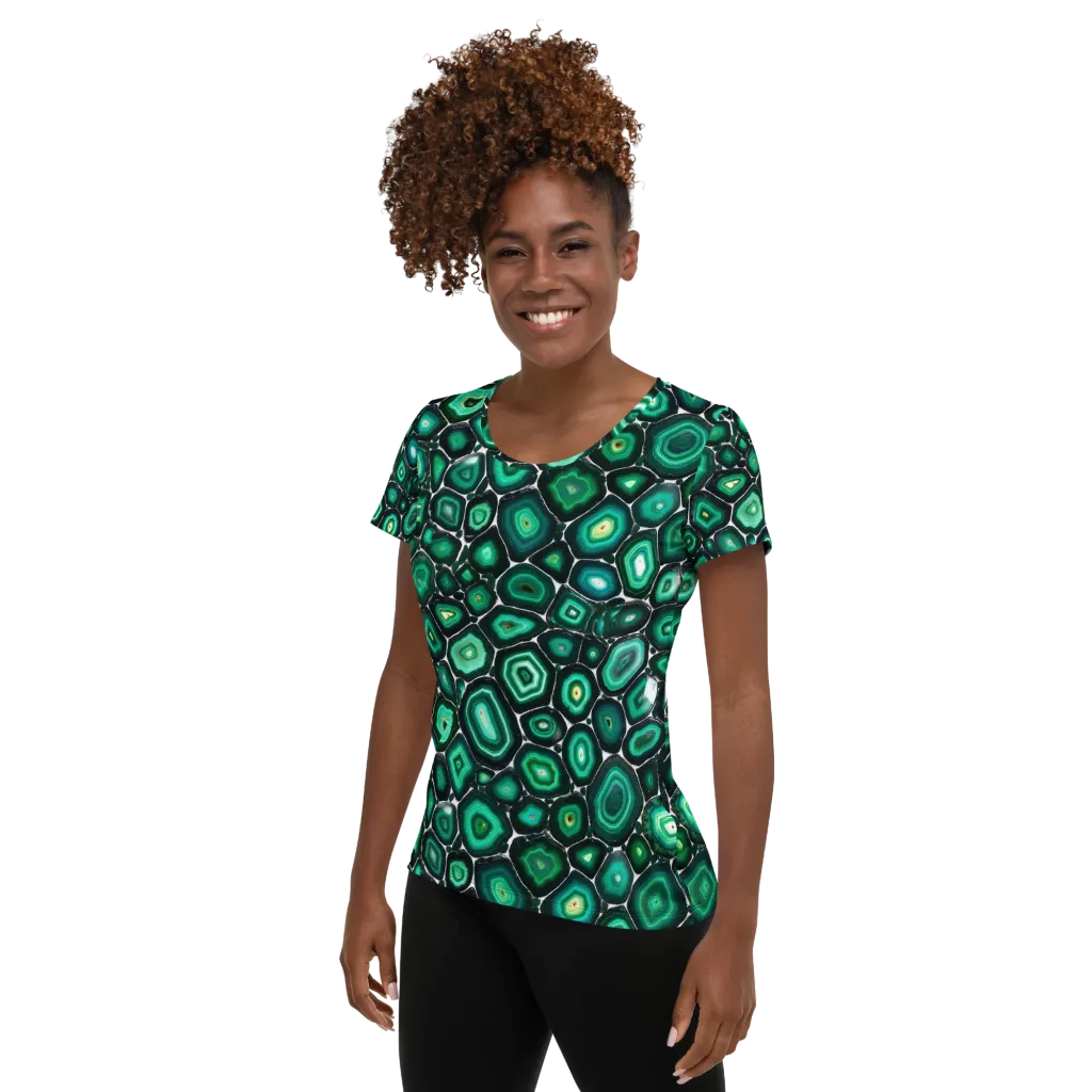 Verdant Agate on Women's Athletic T-Shirt — Left