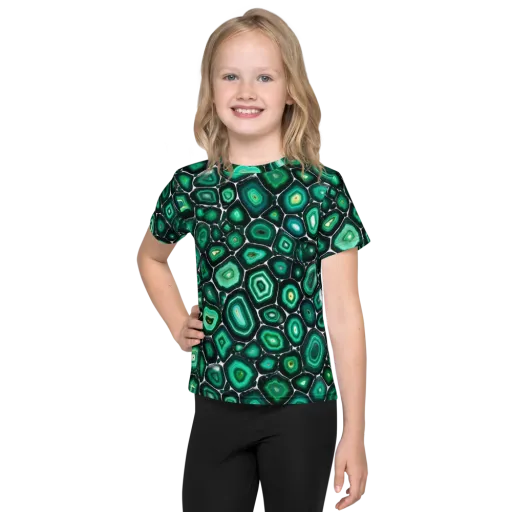 Verdant Agate on a Kids Crew Neck T-Shirt