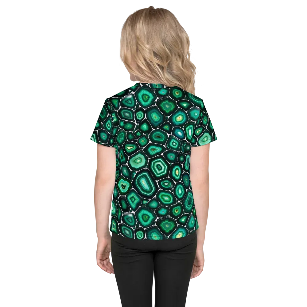 Verdant Agate on Kids Crew Neck T-Shirt — Back