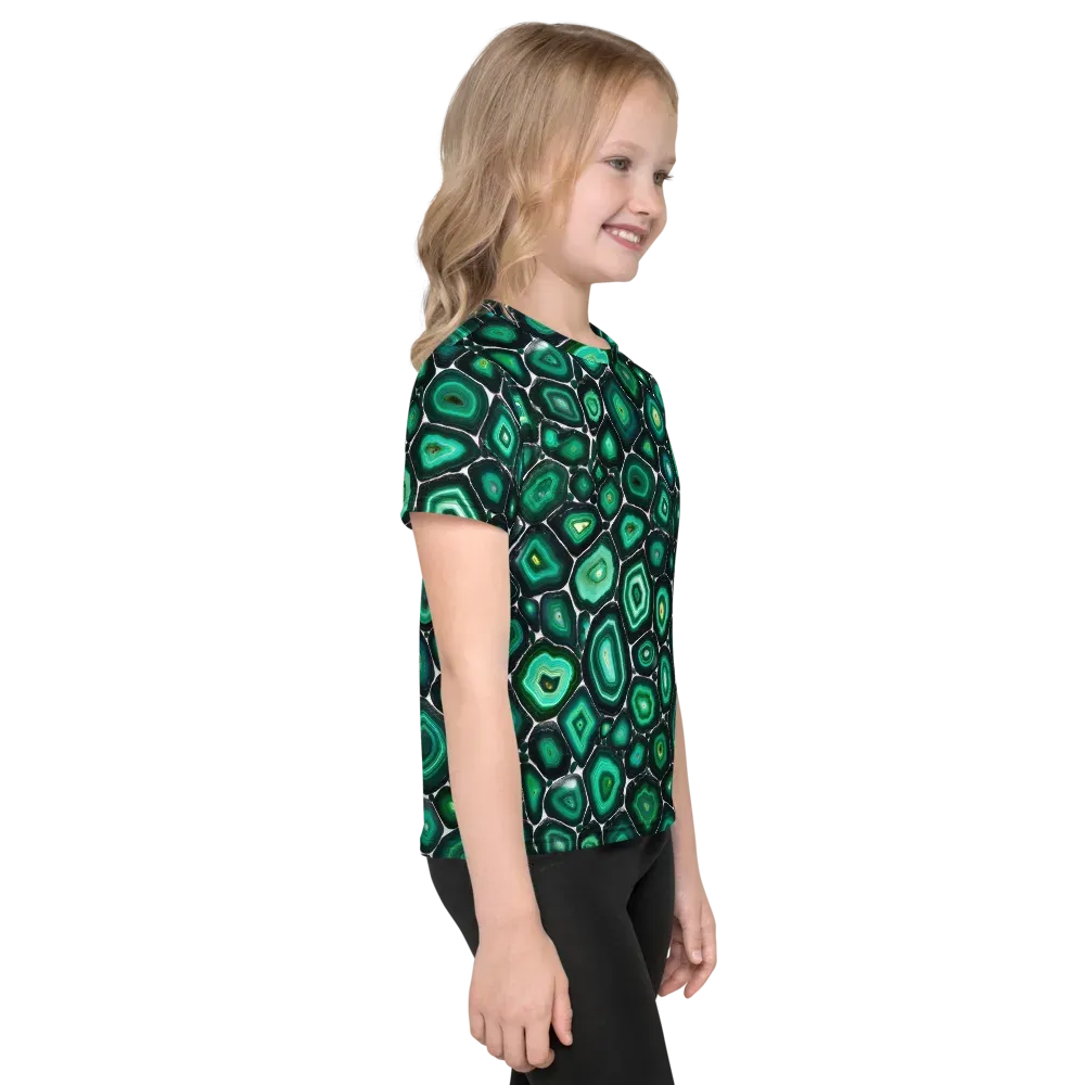Verdant Agate on Kids Crew Neck T-Shirt — Right