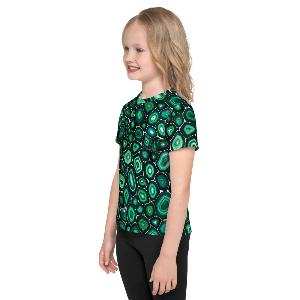 Verdant Agate on Kids Crew Neck T-Shirt — Left