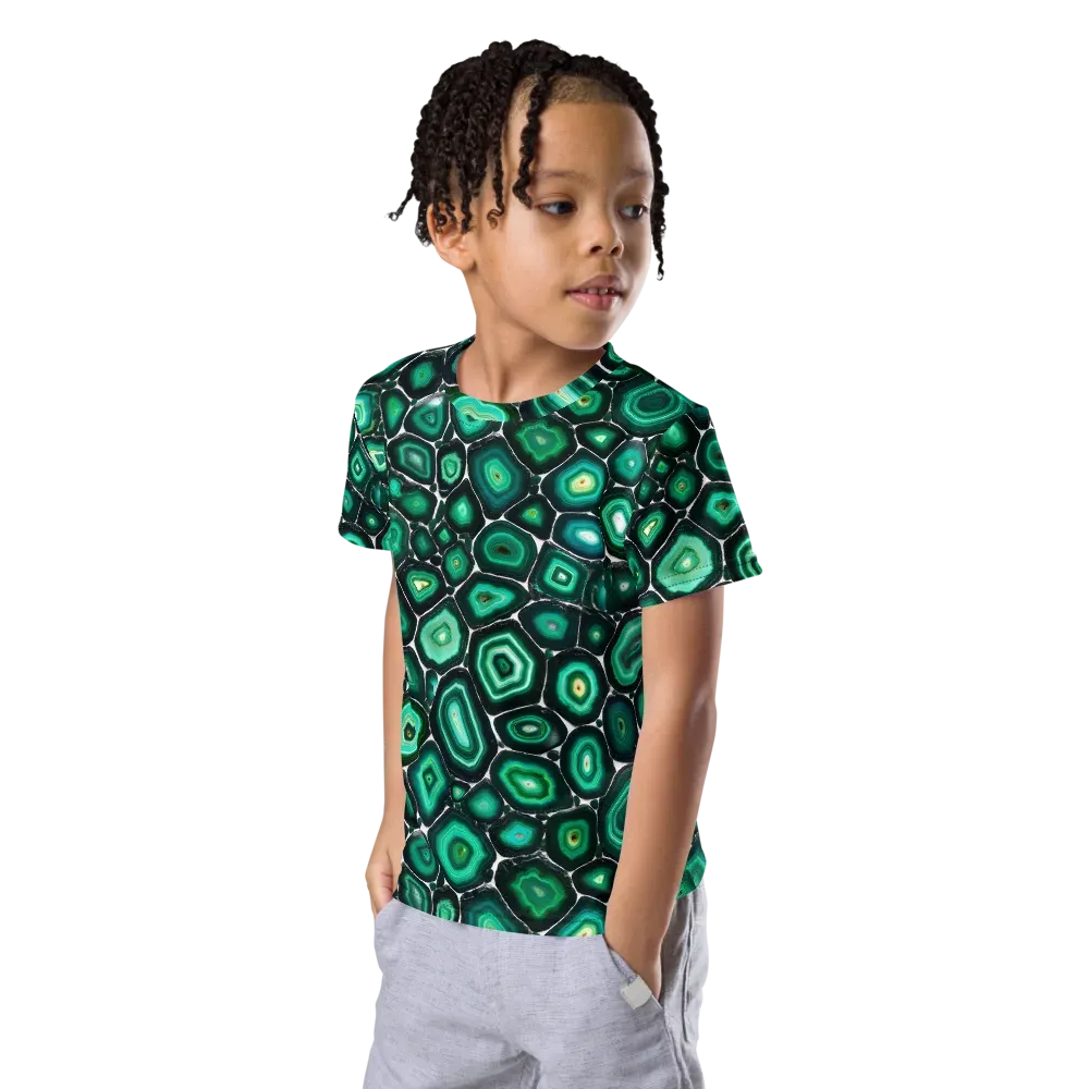 Verdant Agate on Kids Crew Neck T-Shirt — Left Front