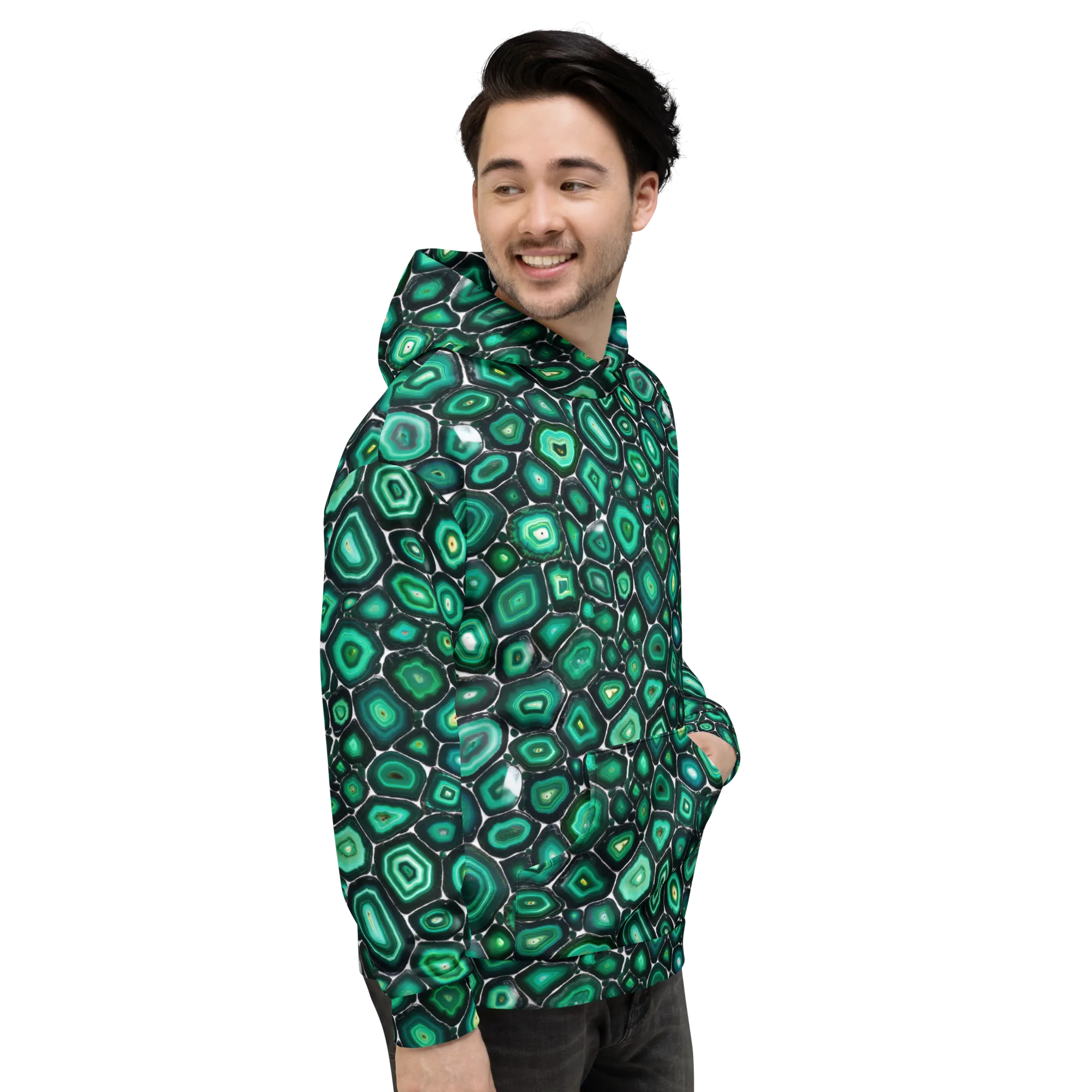 Verdant Agate on Hoodie — Right