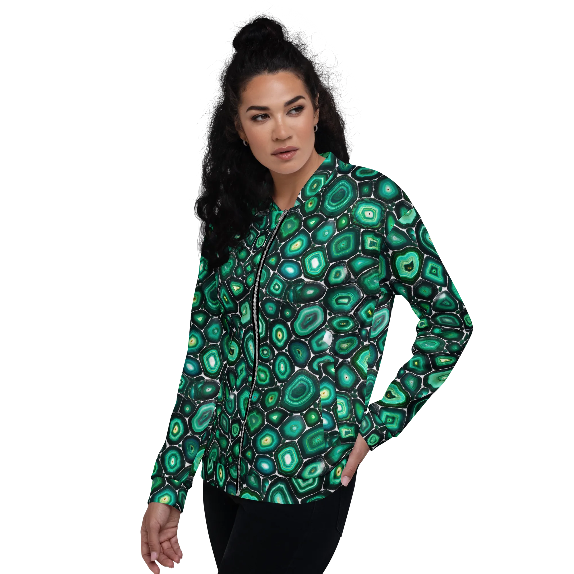 Verdant Agate on Bomber Jacket — Left