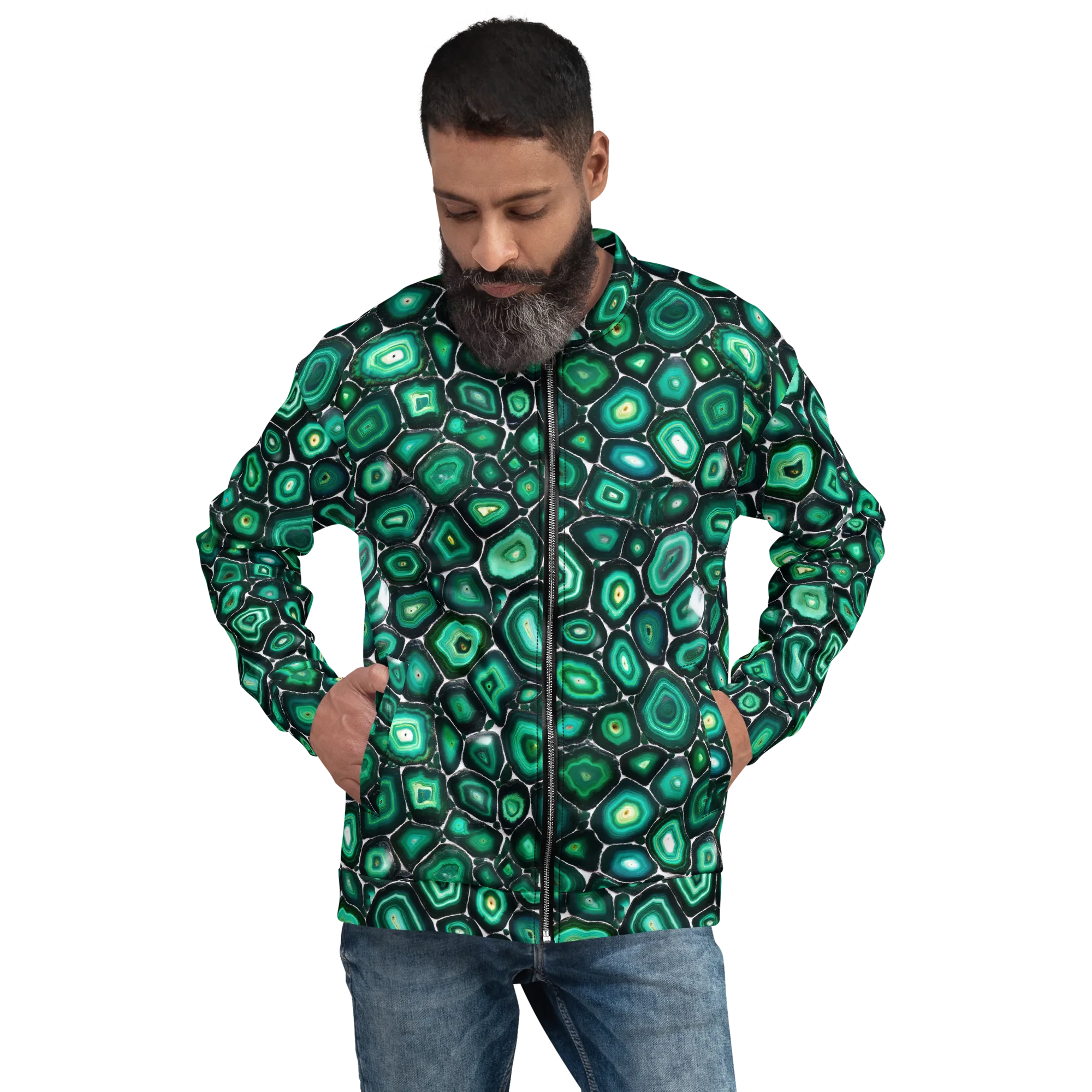 Verdant Agate on Bomber Jacket — Front