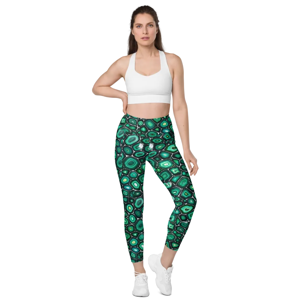 Verdant Agate on Leggings with Pockets — Front