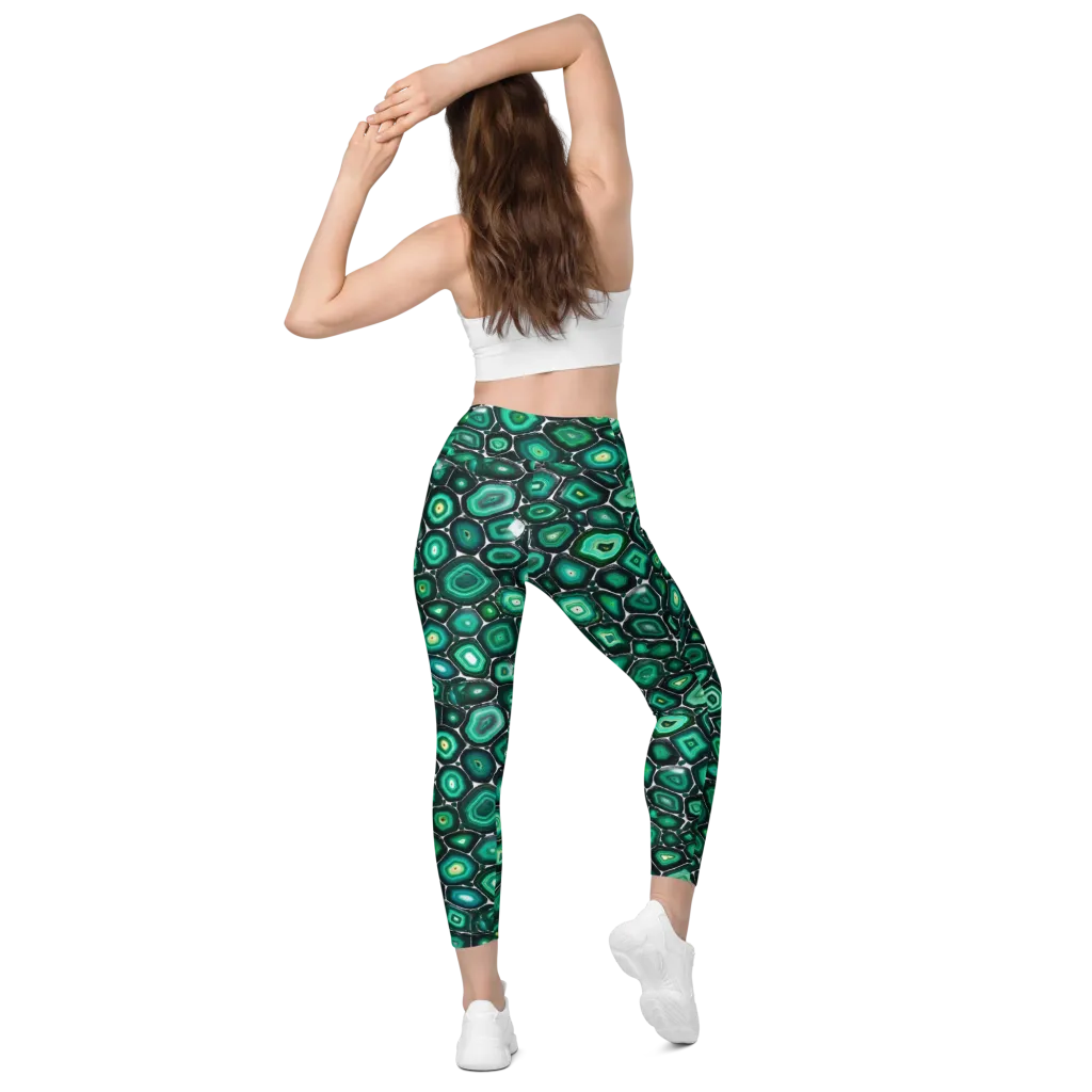 Verdant Agate on Leggings with Pockets — Back