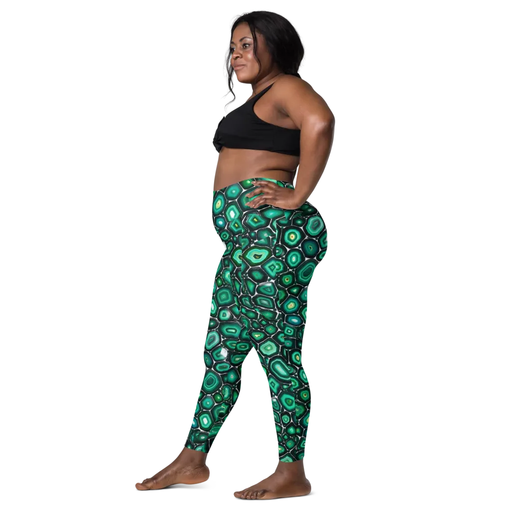 Verdant Agate on Leggings with Pockets — Left
