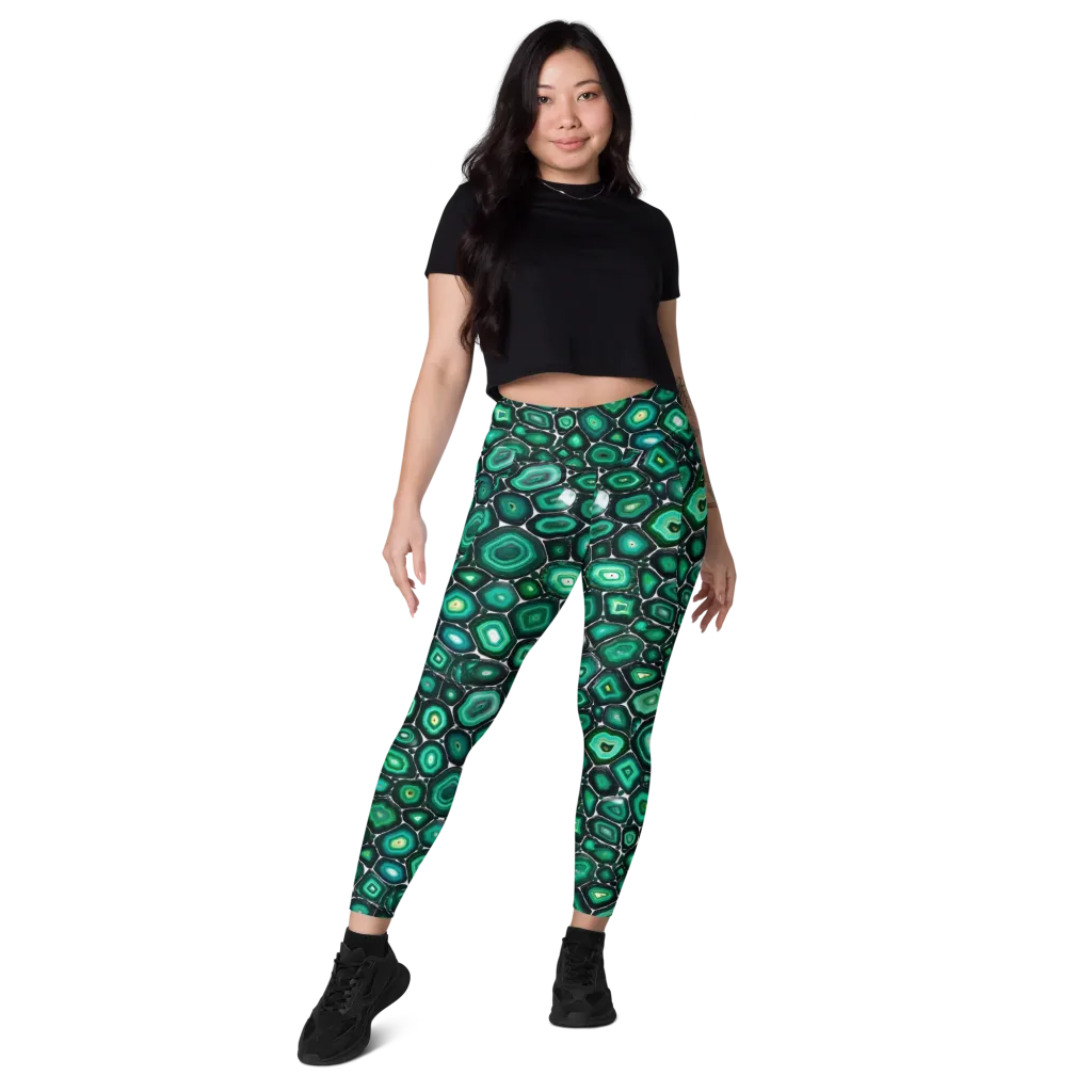 Verdant Agate on Leggings with Pockets — Front