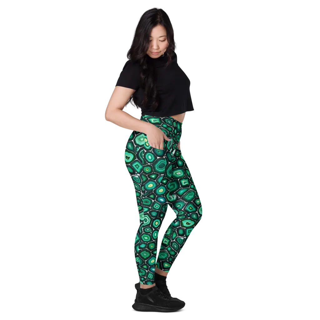 Verdant Agate on Leggings with Pockets — Right