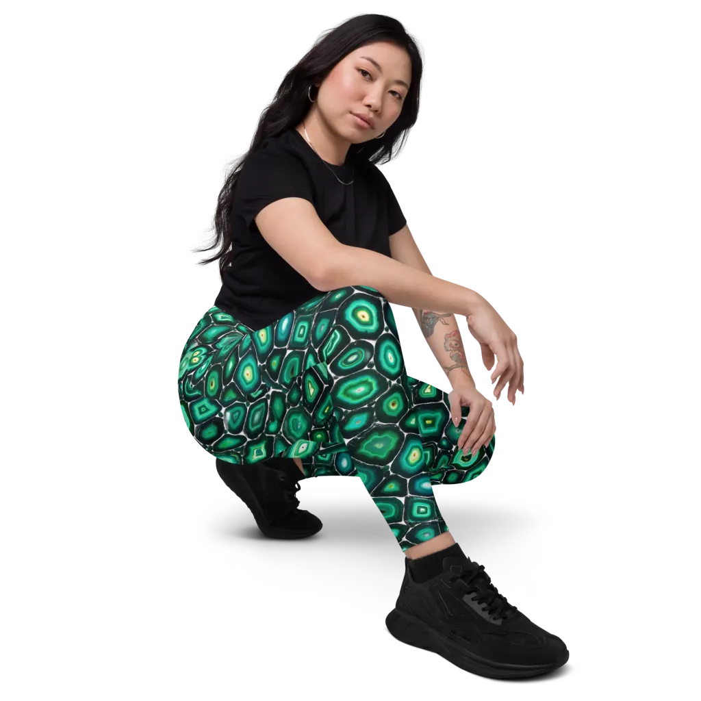Verdant Agate on Leggings with Pockets — Right Front