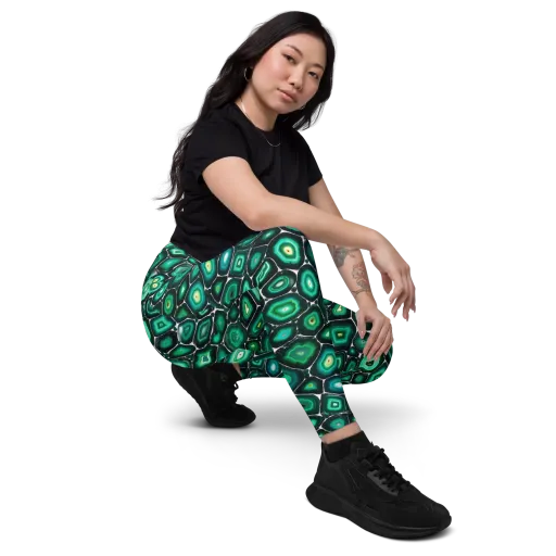 Verdant Agate on a Leggings with Pockets