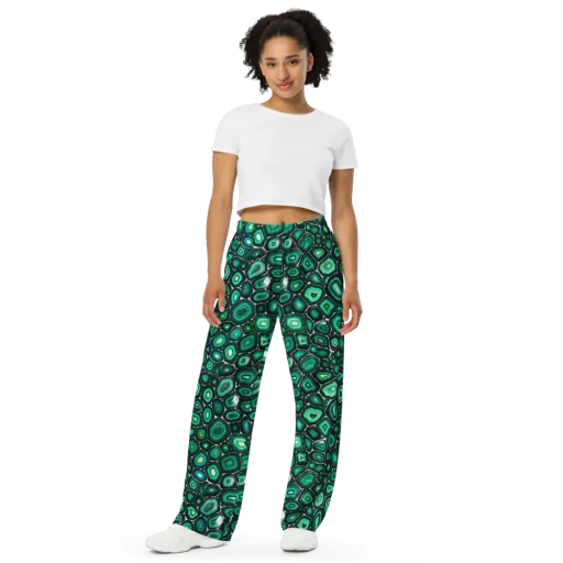 Verdant Agate on a Wide-Leg Pants