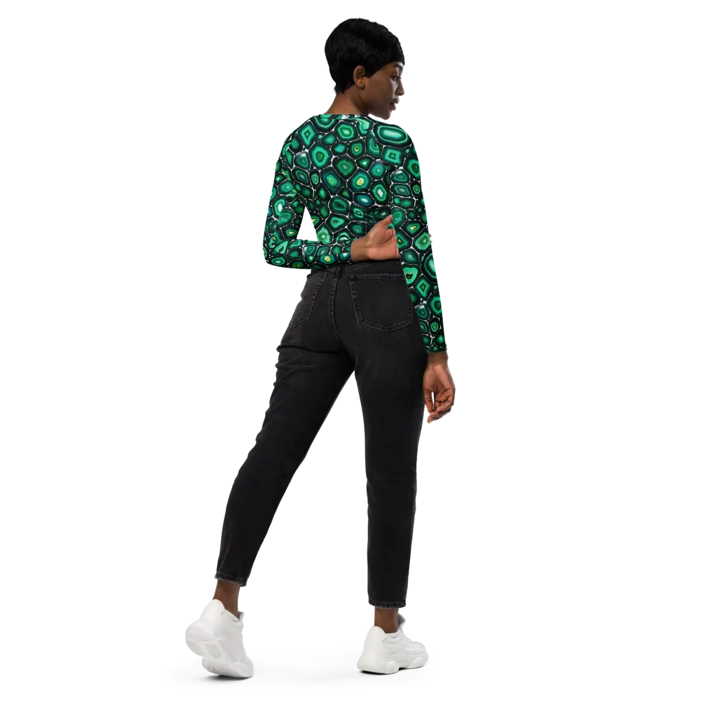 Verdant Agate on Long Sleeve Crop Top — Right Back