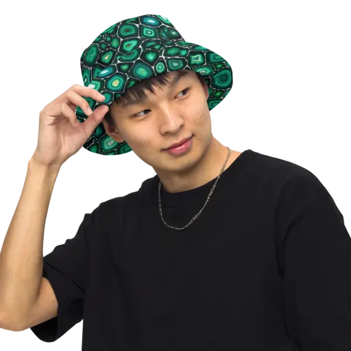 Verdant Agate on a Reversible Bucket Hat