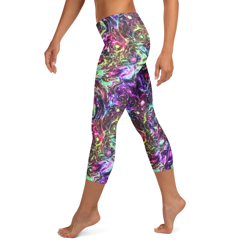 Infinite Embers on Capri Leggings — Left