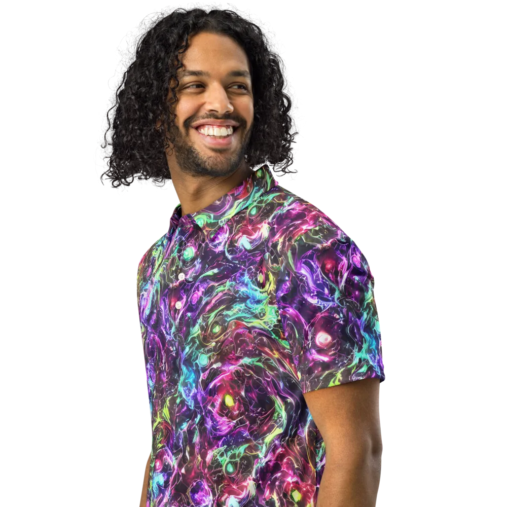 Infinite Embers on Men's Slim Fit Polo Shirt — Left Front
