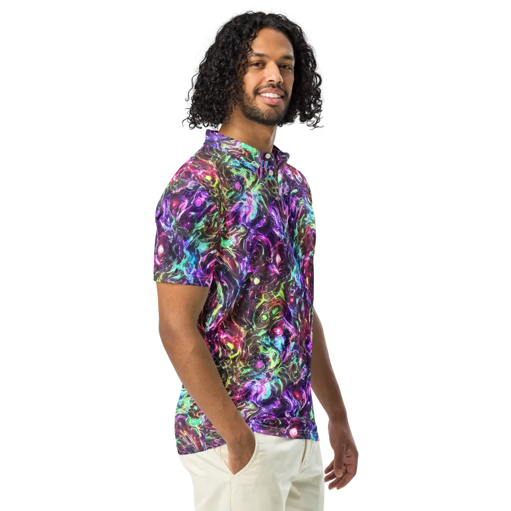 Infinite Embers on Men's Slim Fit Polo Shirt — Right Front