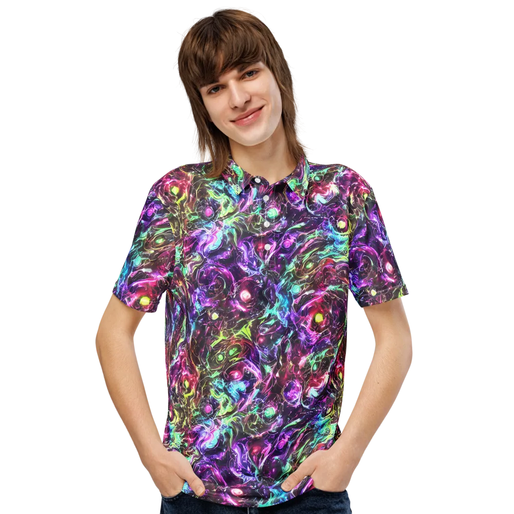 Infinite Embers on Men's Slim Fit Polo Shirt — Front