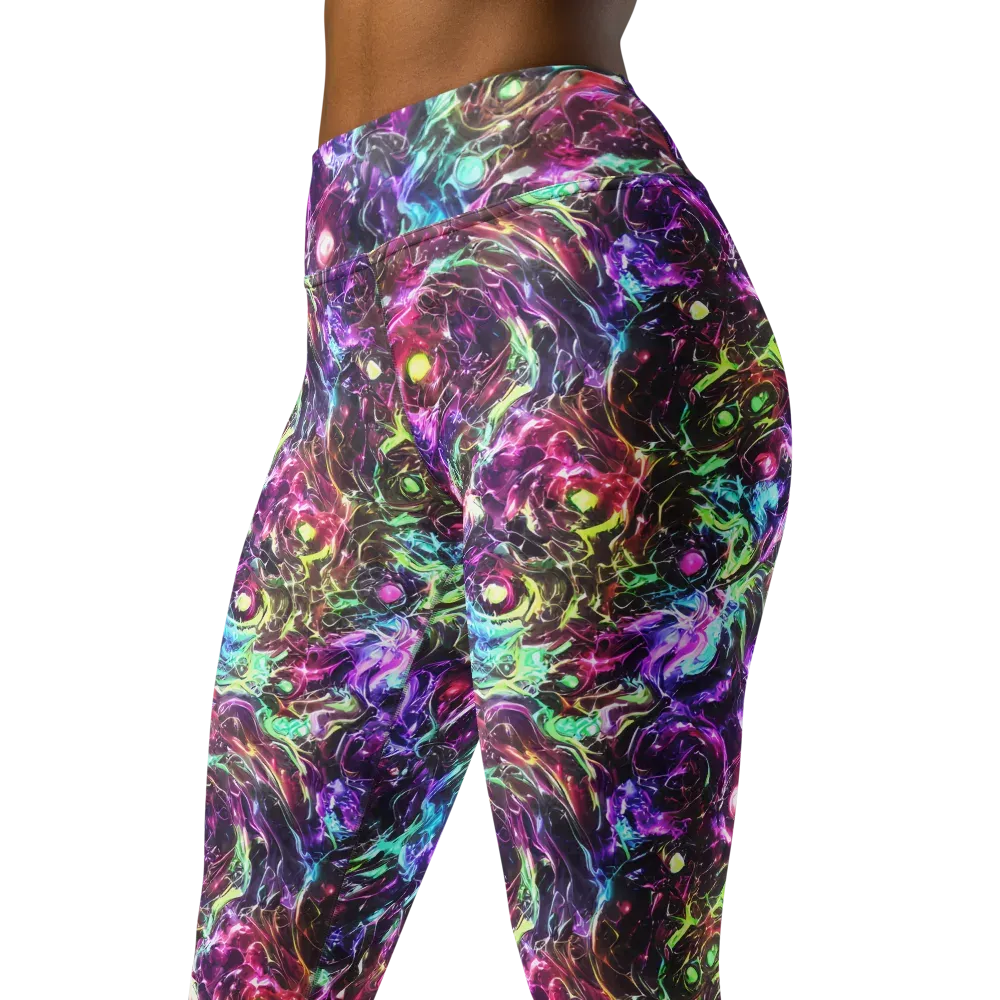 Infinite Embers on Yoga Leggings — Left Front