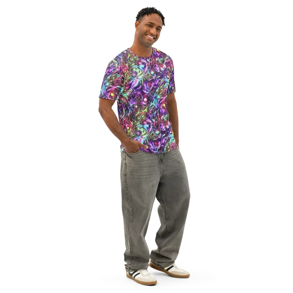 Infinite Embers on Men's Cotton Crew Neck T-Shirt — Right Front