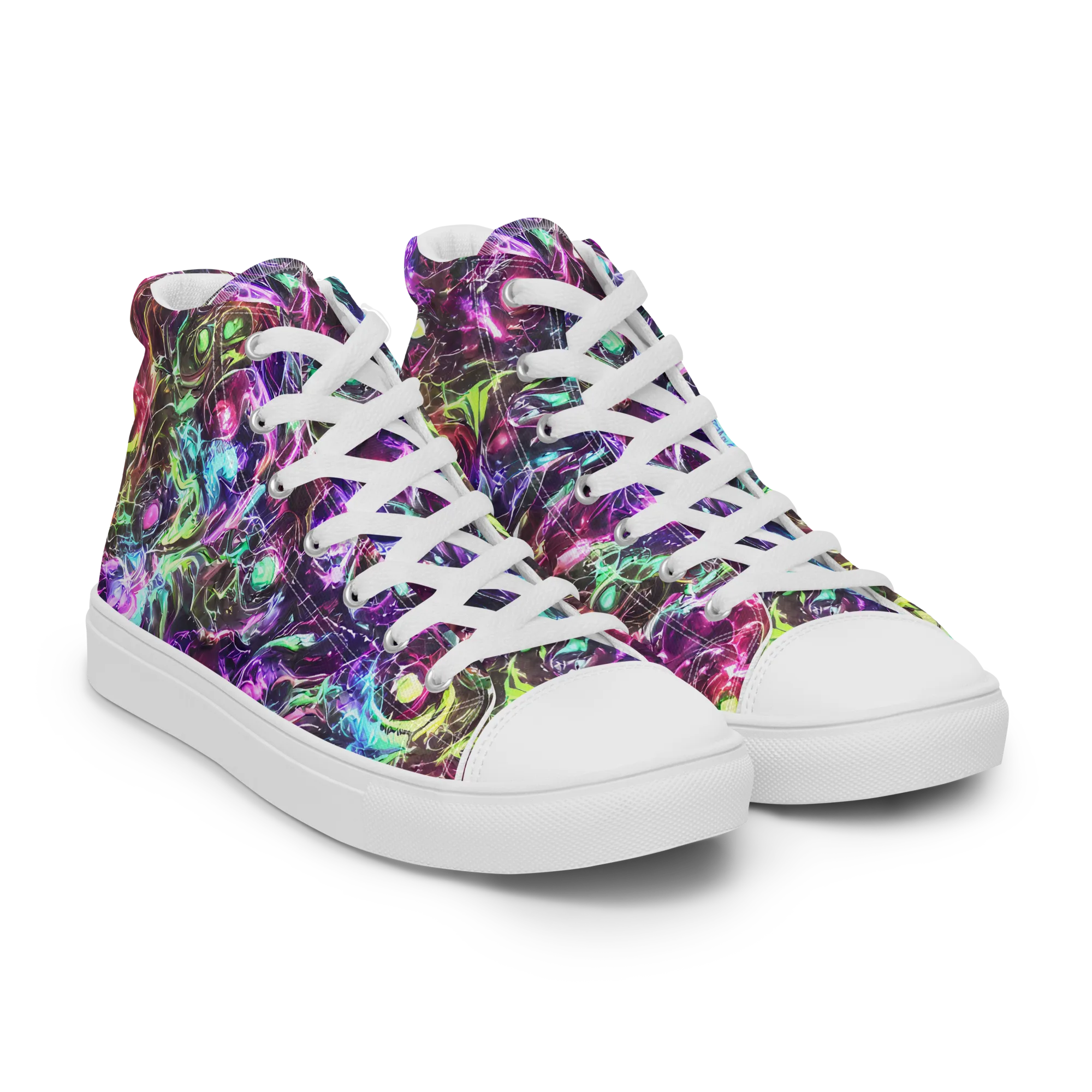 Infinite Embers on Men's High Top Canvas Shoes — Right Front