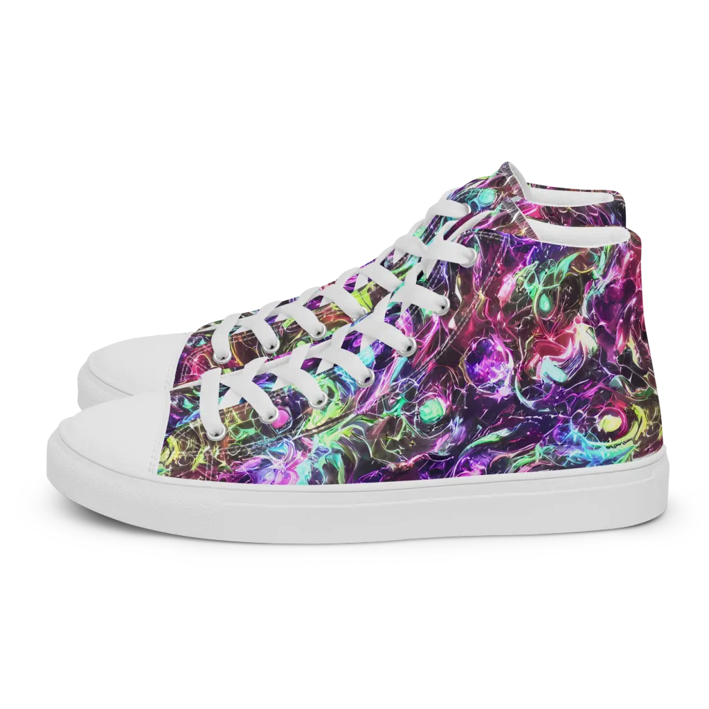 Infinite Embers on Men's High Top Canvas Shoes — Left