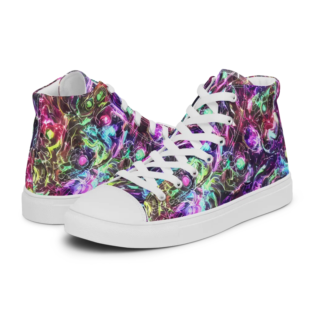 Infinite Embers on Men's High Top Canvas Shoes — Left