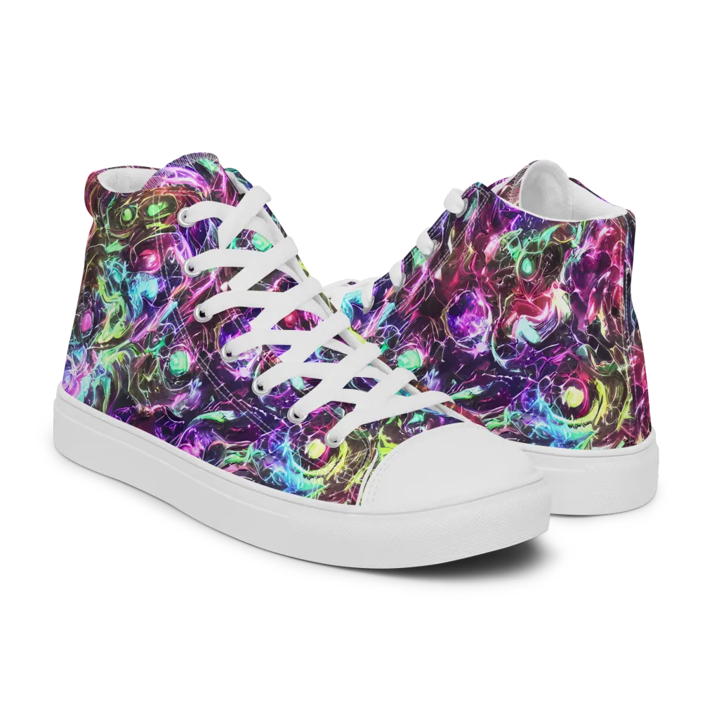 Infinite Embers on Men's High Top Canvas Shoes — Right