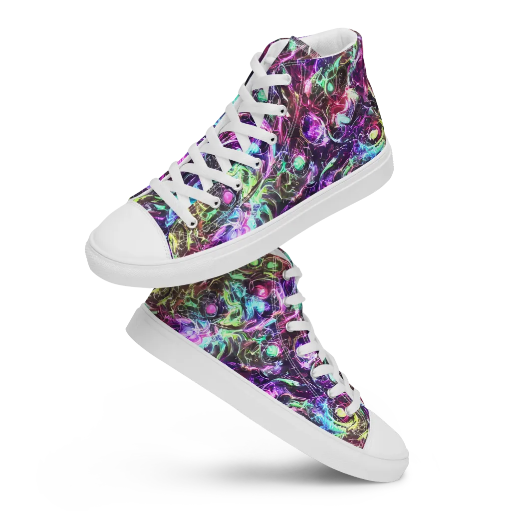 Infinite Embers on Men's High Top Canvas Shoes — Front