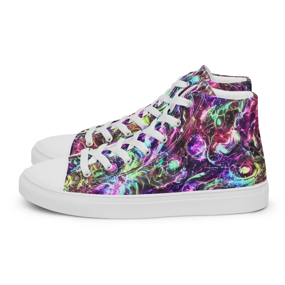 Infinite Embers on Women's High Top Canvas Shoes — Left