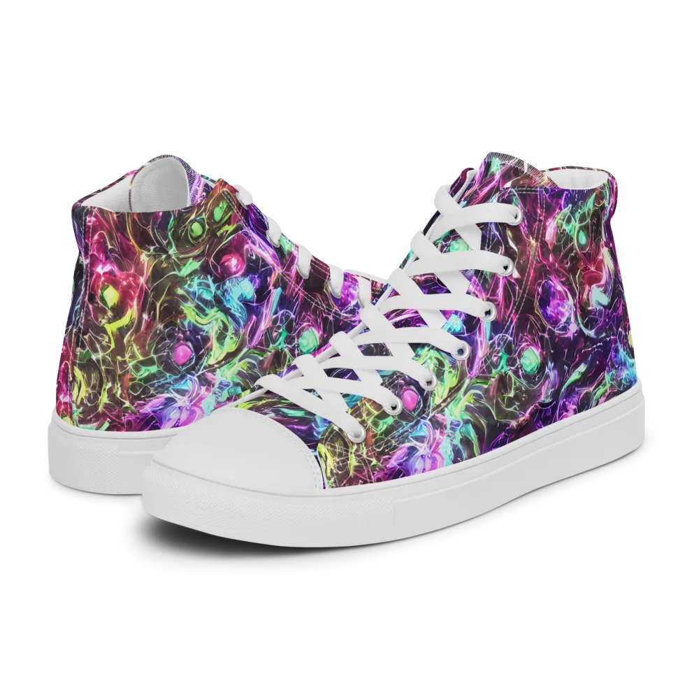 Infinite Embers on Women's High Top Canvas Shoes — Left