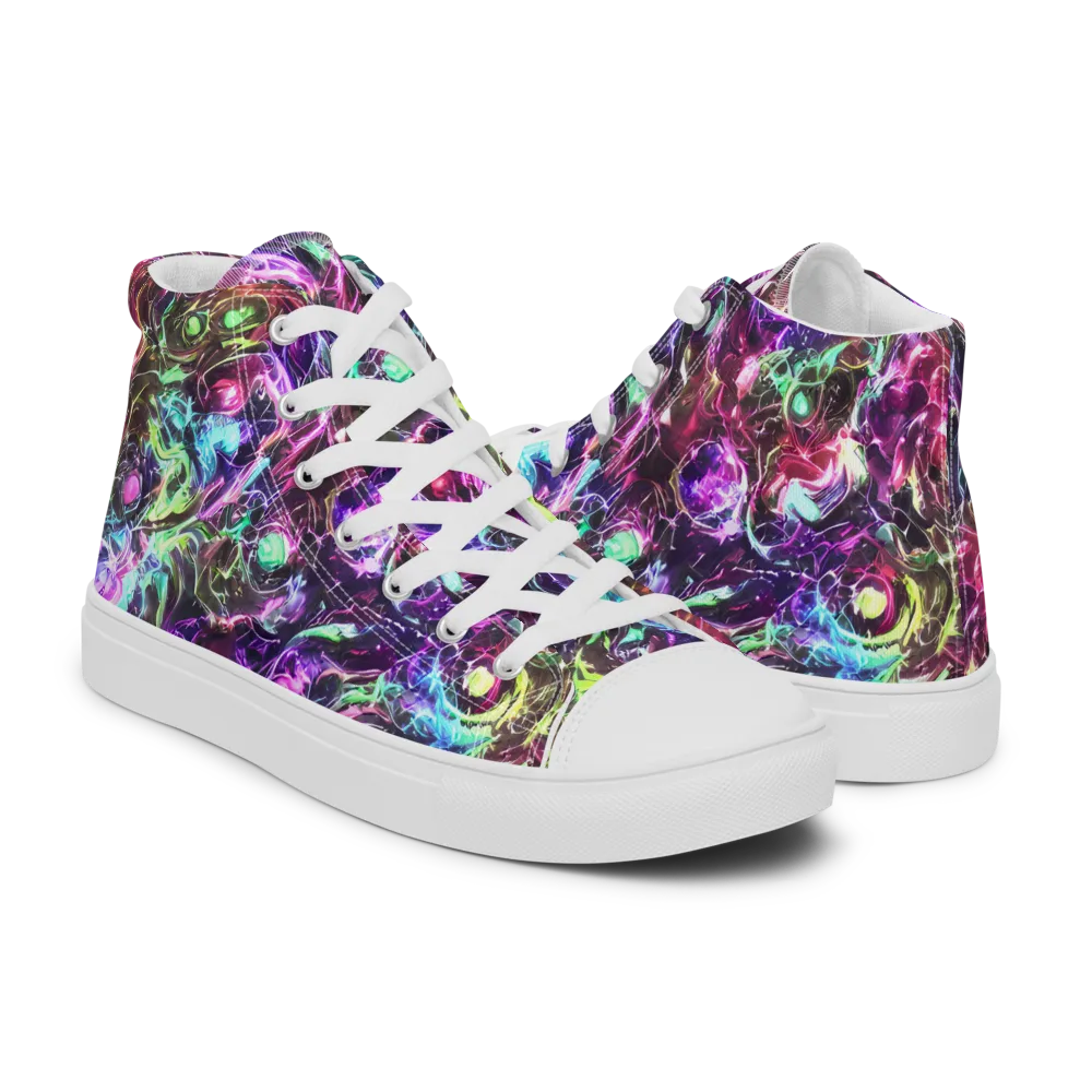 Infinite Embers on Women's High Top Canvas Shoes — Right