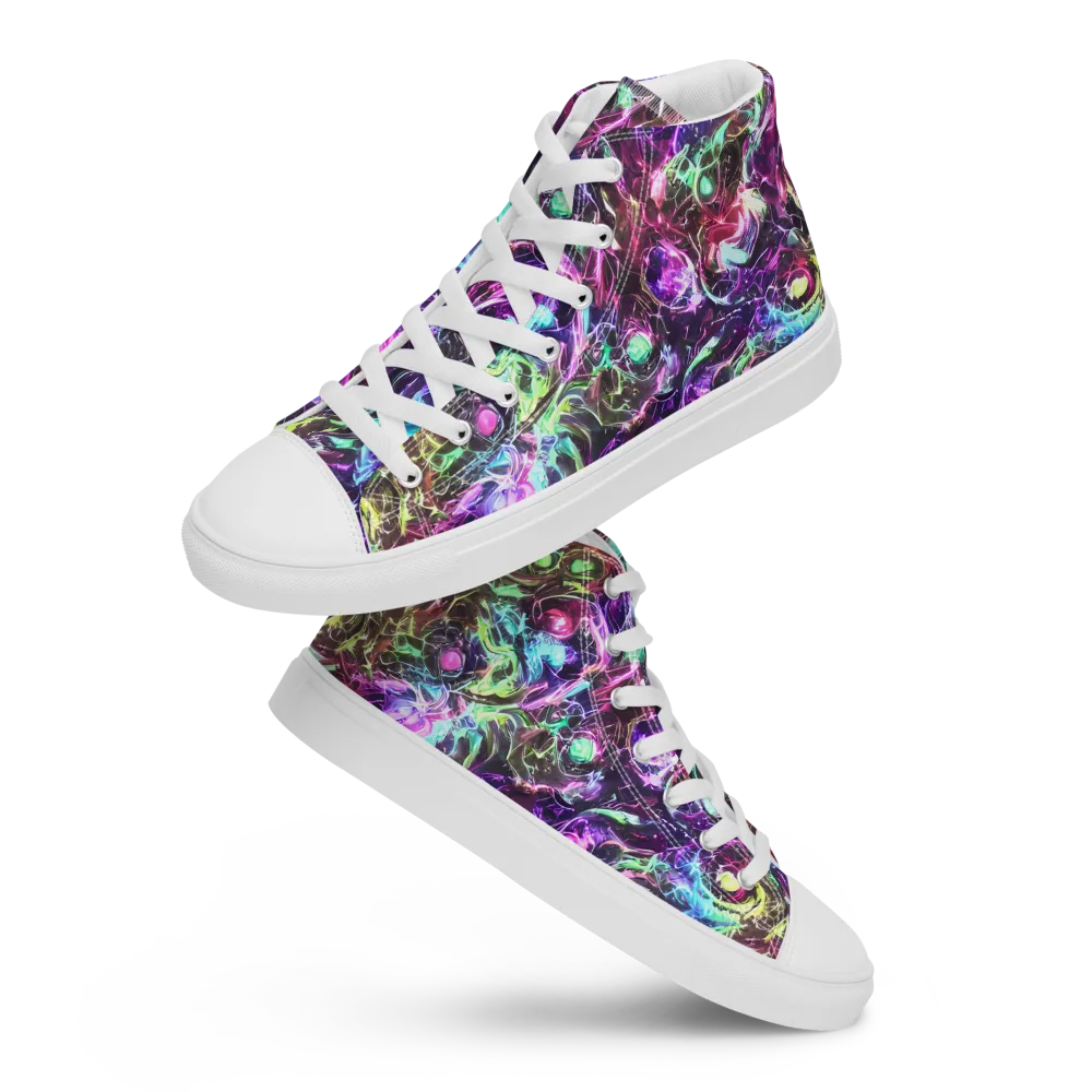 Infinite Embers on Women's High Top Canvas Shoes — Front